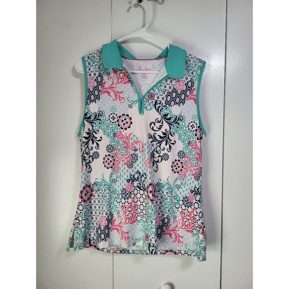Lillie Green Tops - Lillie Green Performance Athleisure Golf Tank Top Large Colorful Travel Resort